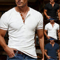 V Neck Tee Casual Wear Summer Outings Solid Color Design Regular Length