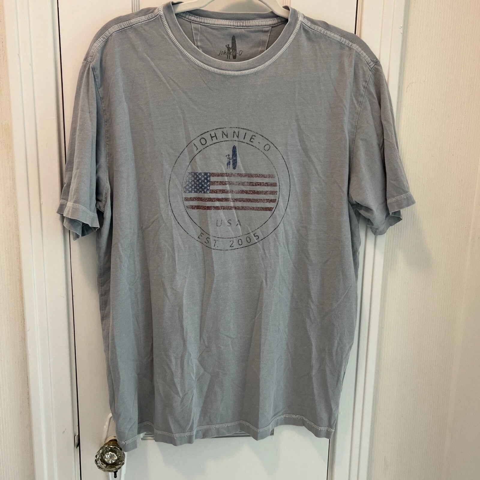 Johnnie O Shirt Mens Med Short Sleeve Graphic American Flag