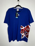 London Olympic T-Shirt Mens L Blue Graphic Print Short Sleeve Crew Neck Adidas