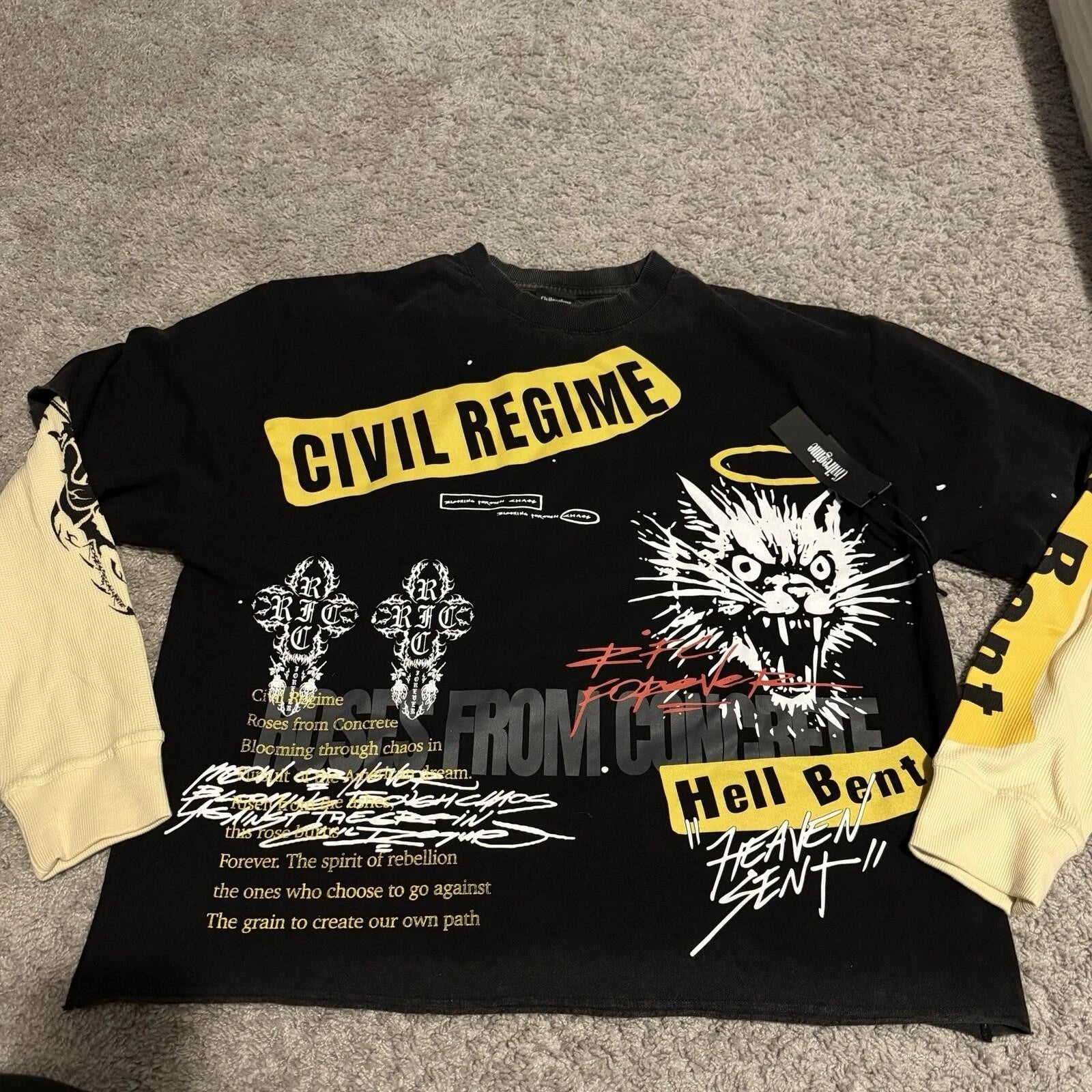 Civil Regime Hell Bent 199X Twofer Graphic T-Shirt  size XL