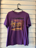 Vintage Y2k New Mexico Village T-Shirt Mens L Purple Chilli Pepper Art Tourist