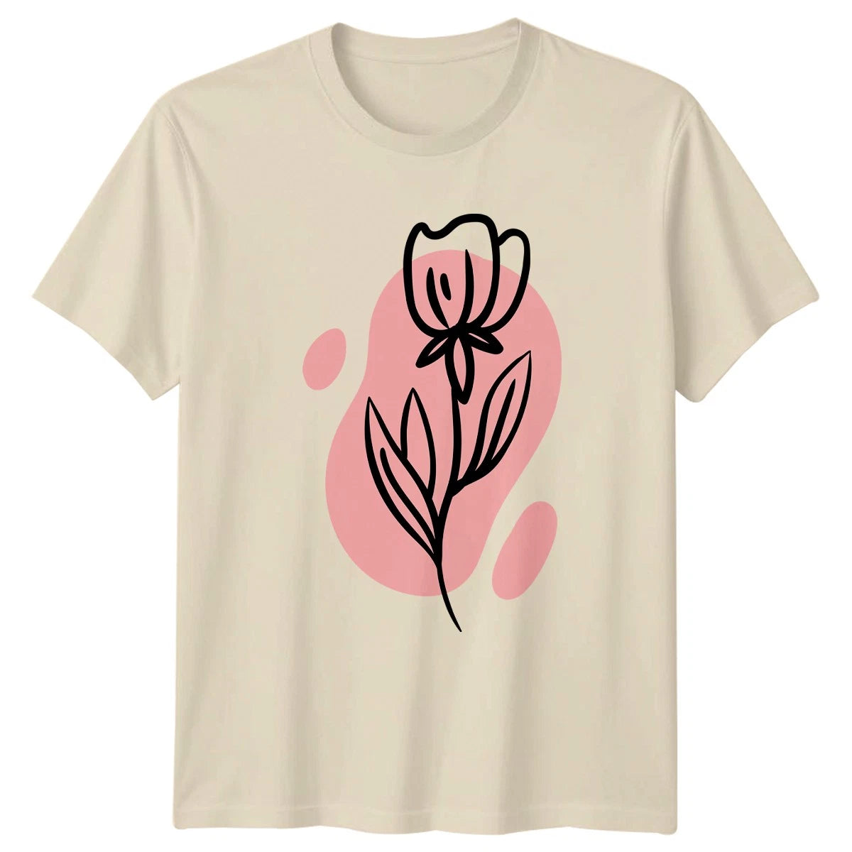 Minimalist Abstract Flower Line Art T-Shirt Minimalist Flower Floral Birthday