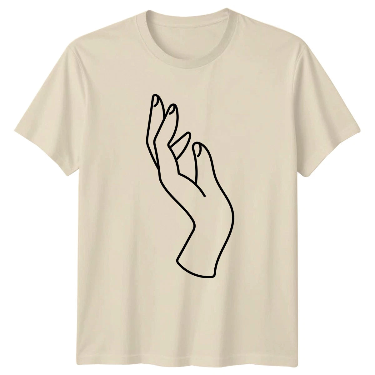Elegant Hand Gesture Minimal Line Womens T-Shirt Minimalist Art Art Birthday