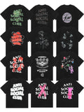 ANTI SOCIAL SOCIAL CLUB Unisex Letter Printing Round Neck Short Sleeve T-ee Tops