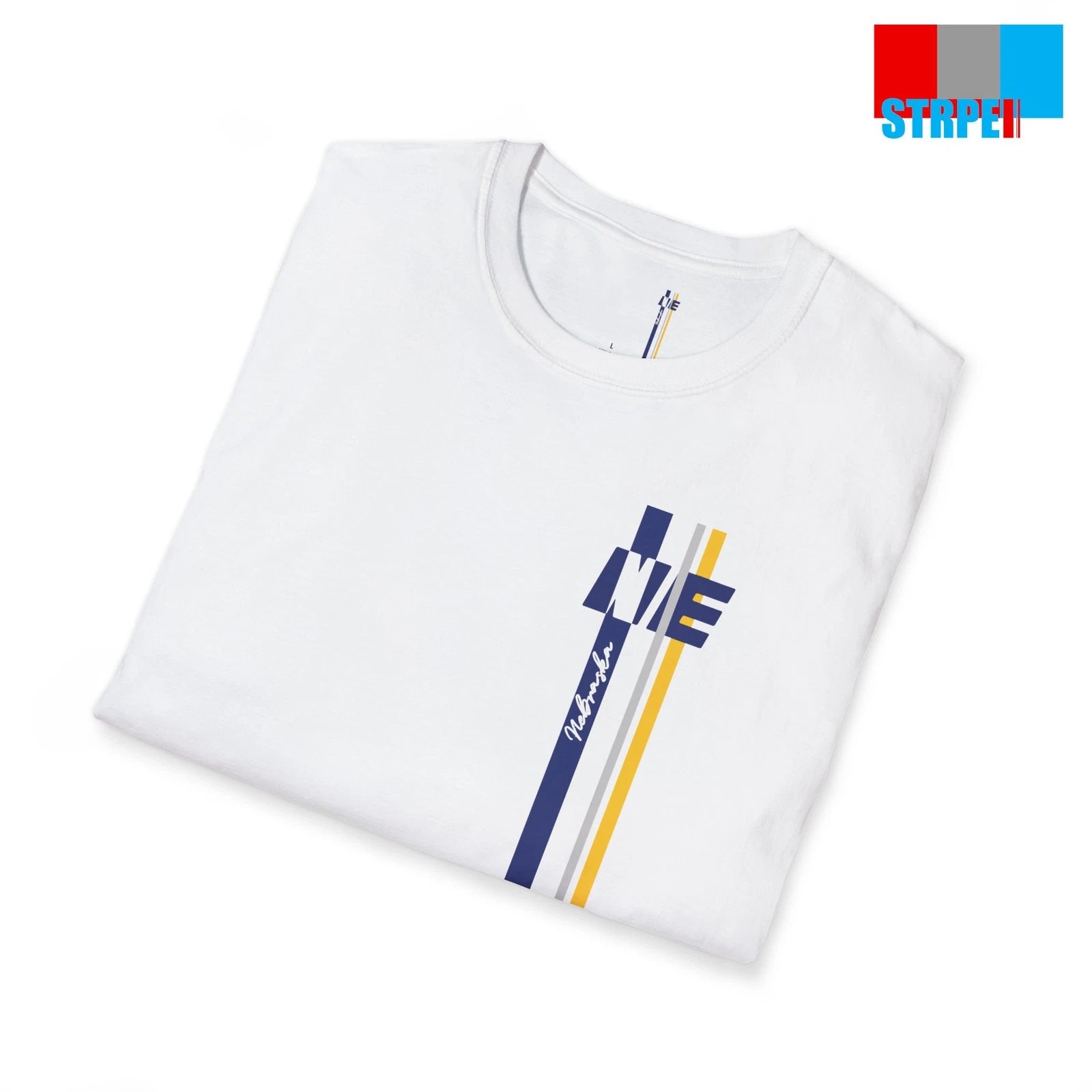 Nebraska State Flag Minimalist Stripes Monogram Tee Shirt Men Women Unisex Gift