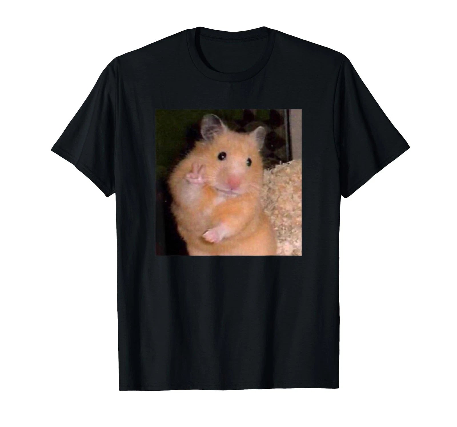 Hamster Meme Peace Sign Funny Pet Owner Trendy T-Shirt