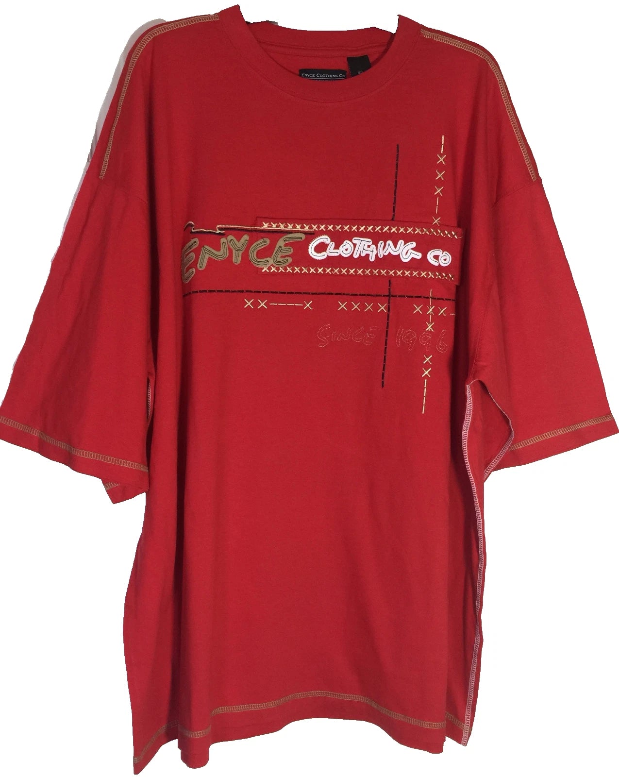 Men Big men 4x Tee shirt short sleeve urban with applique and prints NWT