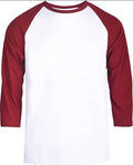 New  3/4 Sleeve Raglan  Baseball Mens Plain Tee Jersey  Team Sports T-Shirt M-XL