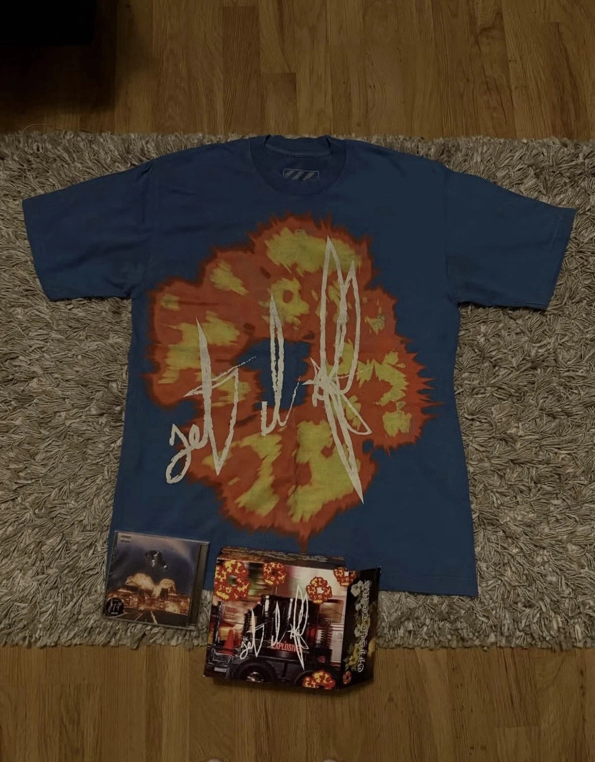 SIGNED Offset Tears Set It Off Bundle Rare Explosion Tee + Signed CD