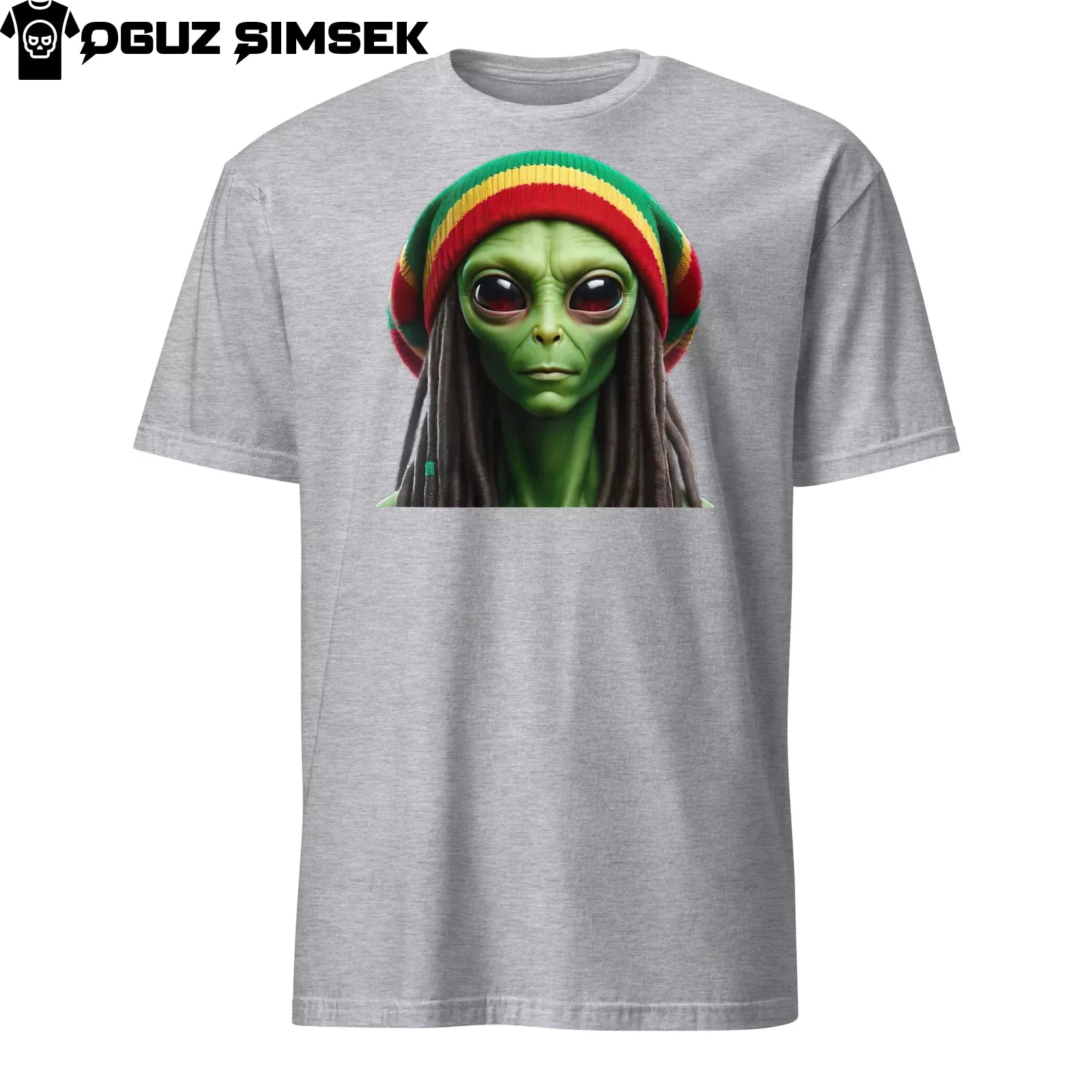 Funky Alien with Beanie & Dreadlocks Unisex T-Shirt | Trendy Space Graphic Tee