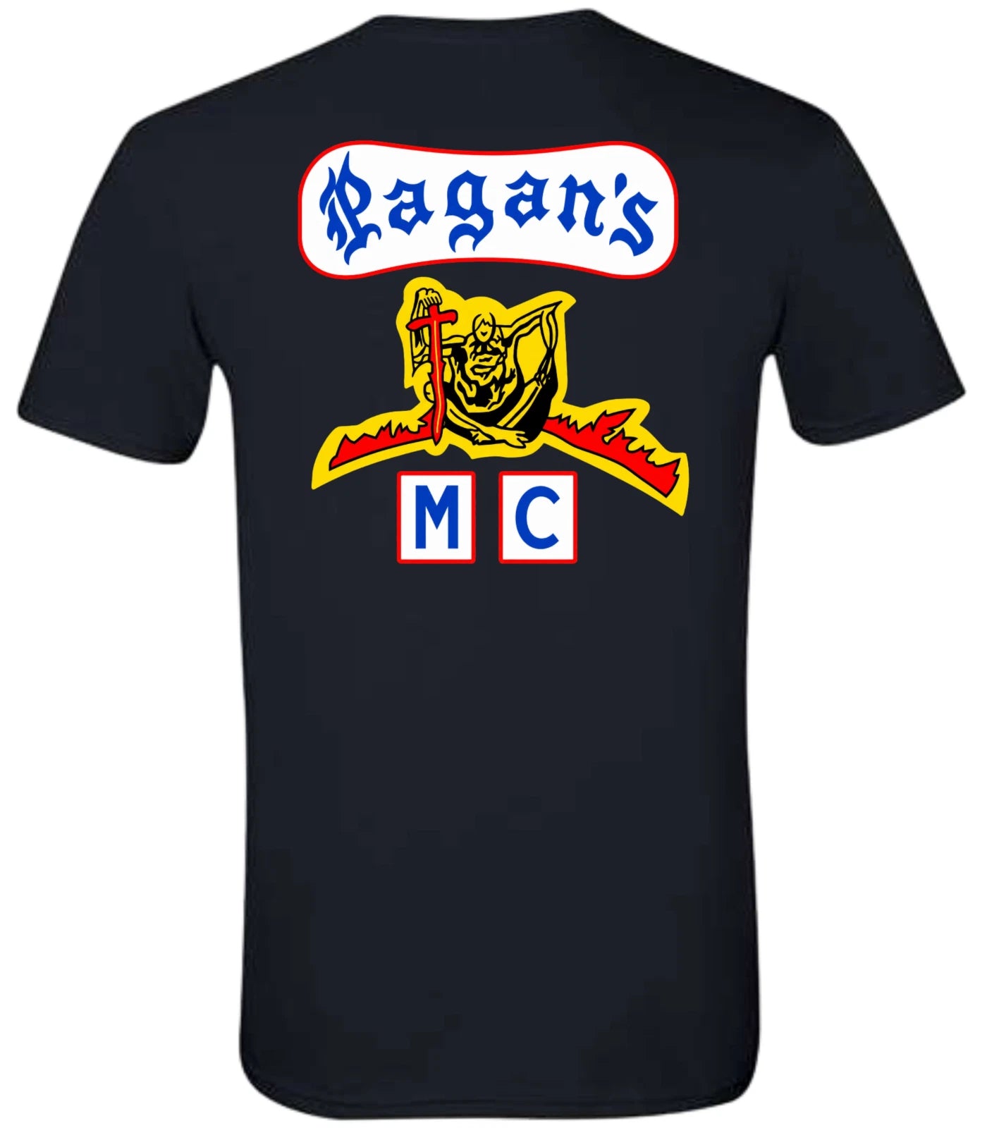 Pagans MC Patch Logo Black Crew Neck Short Sleeve T-shirt