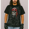 Pirate skull tee Jupiter Florida AOP tie-dye lightning alt grunge graphicY2K XL