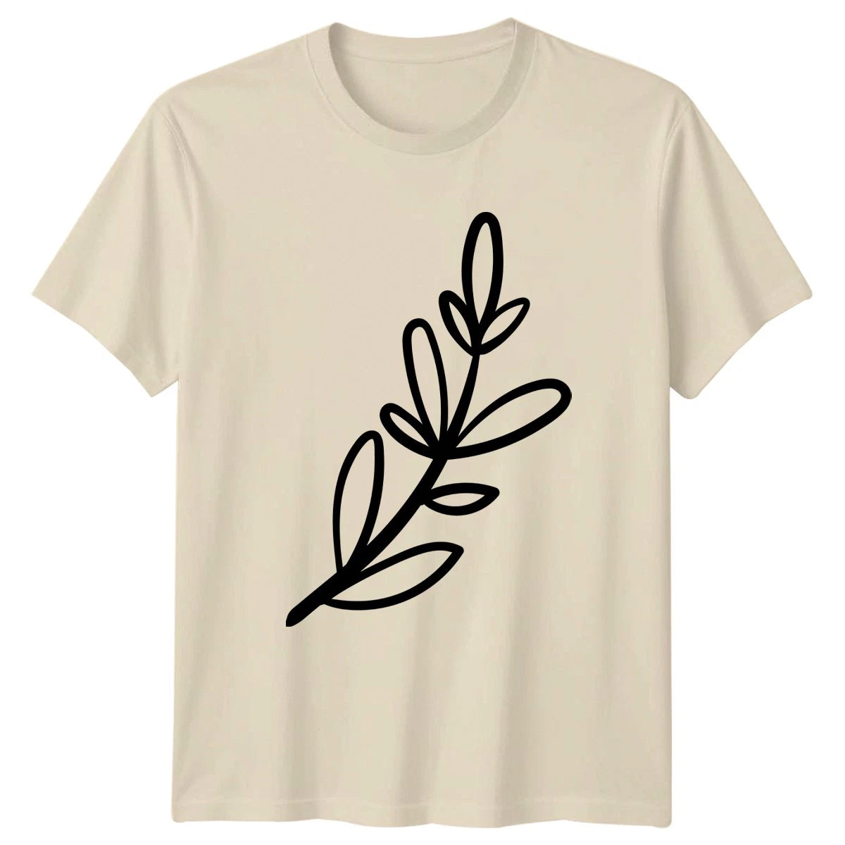 Minimalist Line Art Botanical Plant Sprig T-Shirt Minimalist Botanical Nature