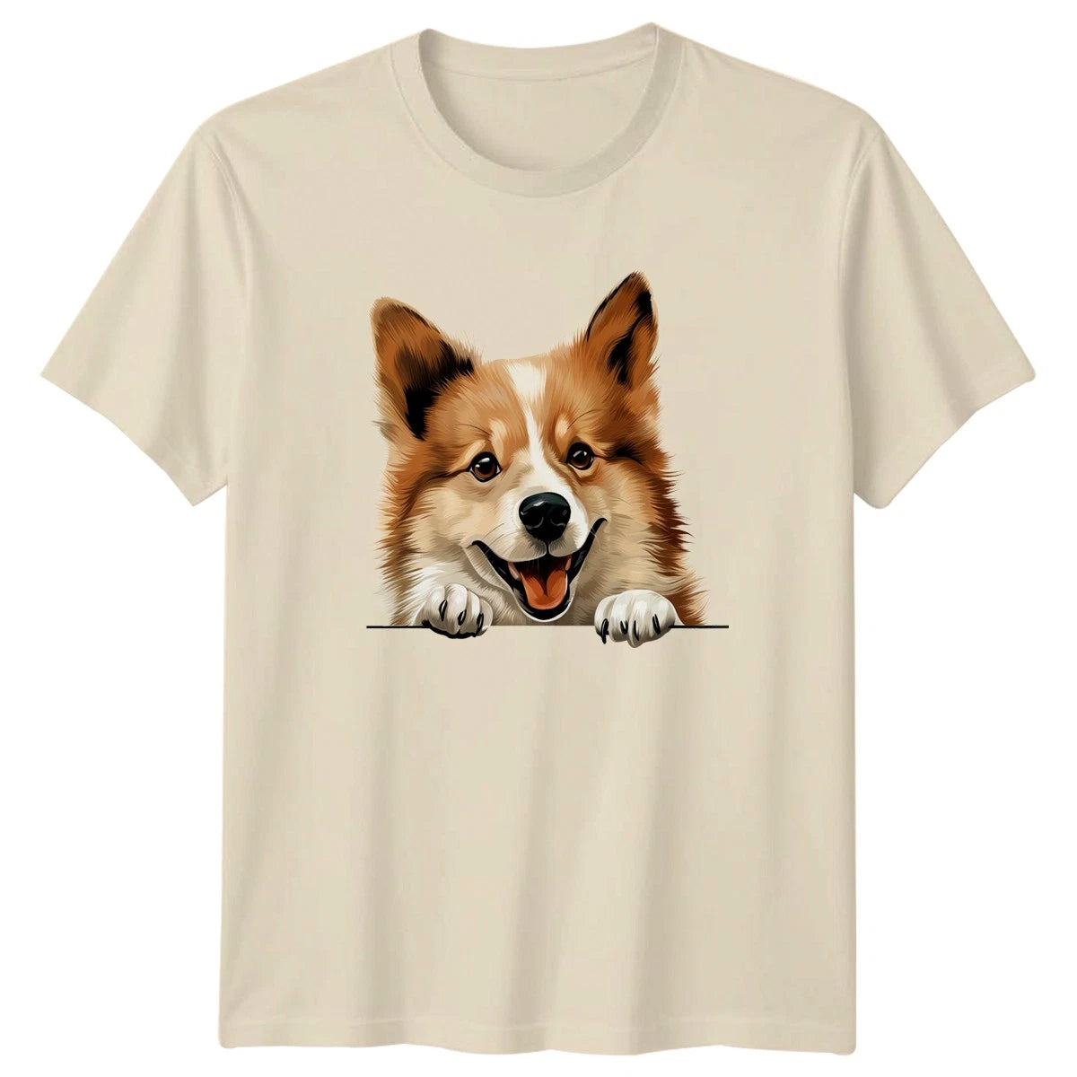 Cute Peeking Dog T-Shirt Corgi Dogs Birthday Gift For Him And Her