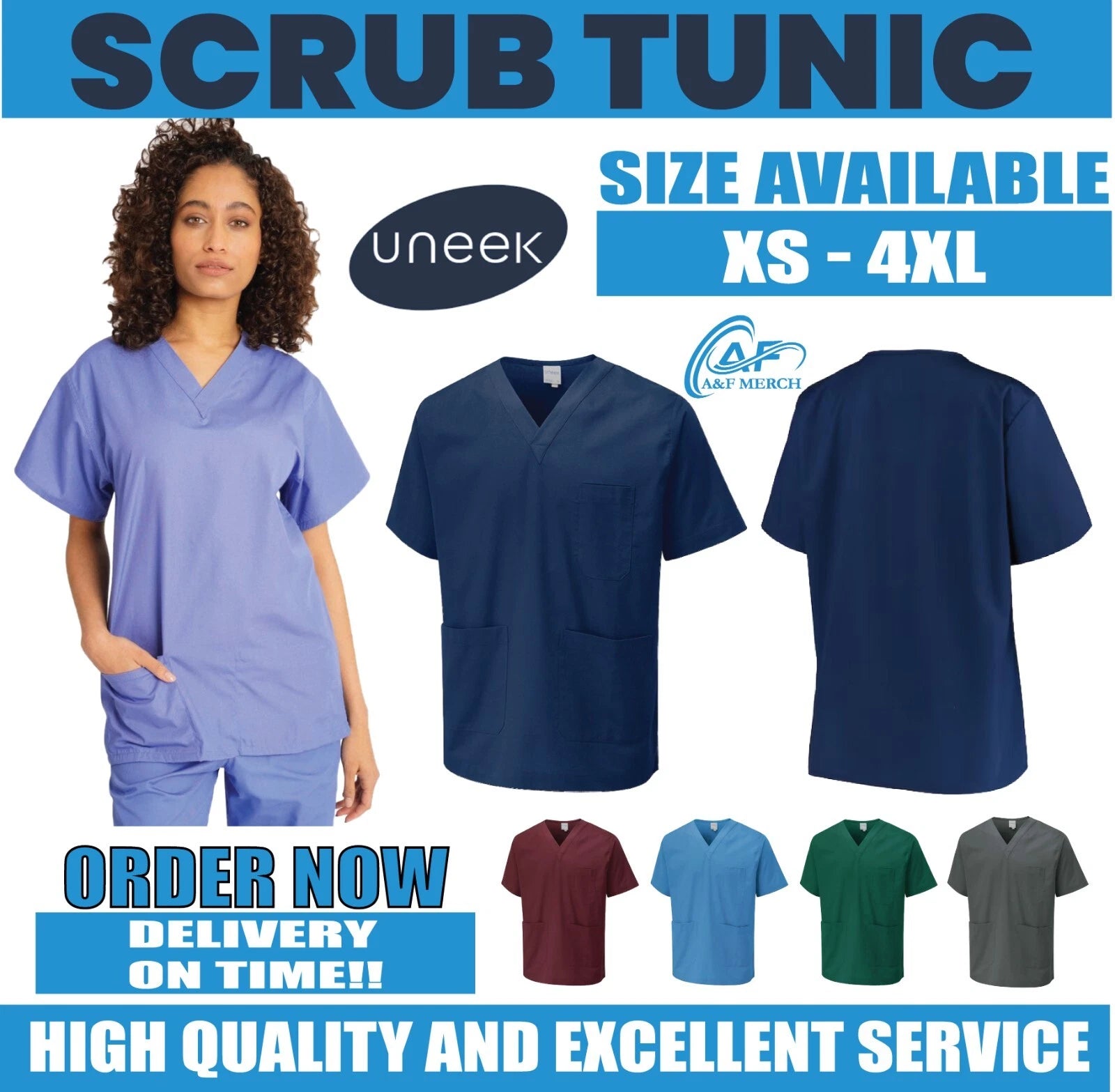 Uneek Scrub Tunic Health Care Hospital Work Medical Wear Uniform Unisex