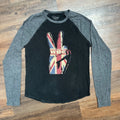 Lucky Brand The Who Graphic Thermal Shirt Long Sleeve Gray Small Grunge Indie