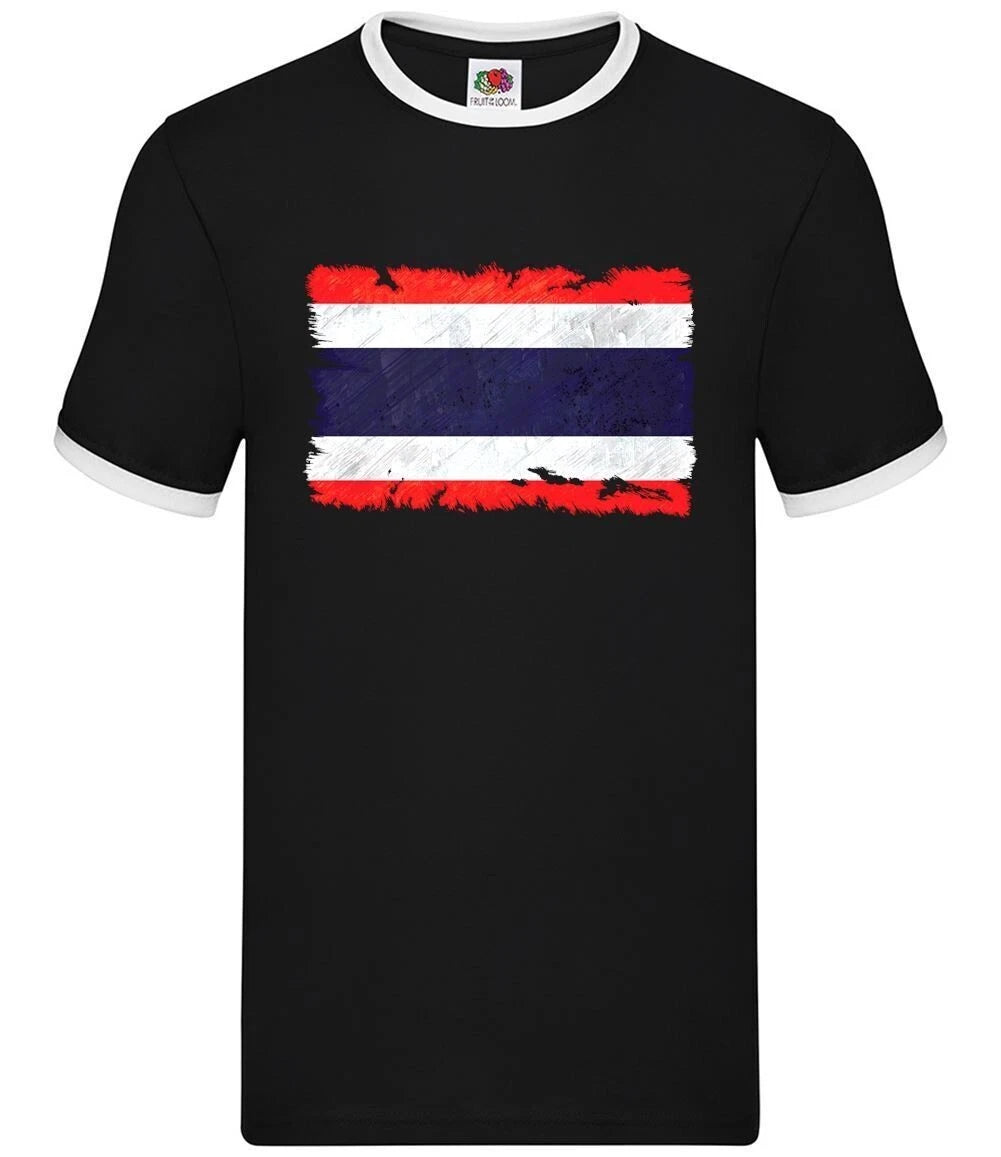 Thailand Grunge Style Flag - Mens Ringer - Country Chef