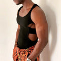 Mens Workout Muscle Vest Waist Cut Out Tank Tops Fitness Bodybuilding T-Shirts