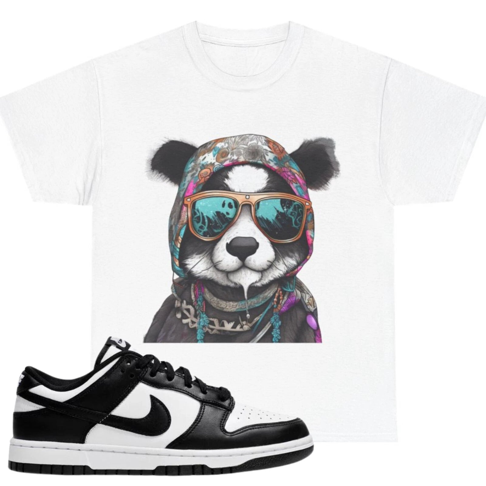Shirt To Match Dunk Low White Black Panda Unisex Tee Panda Shirt Sneaker T Shirt