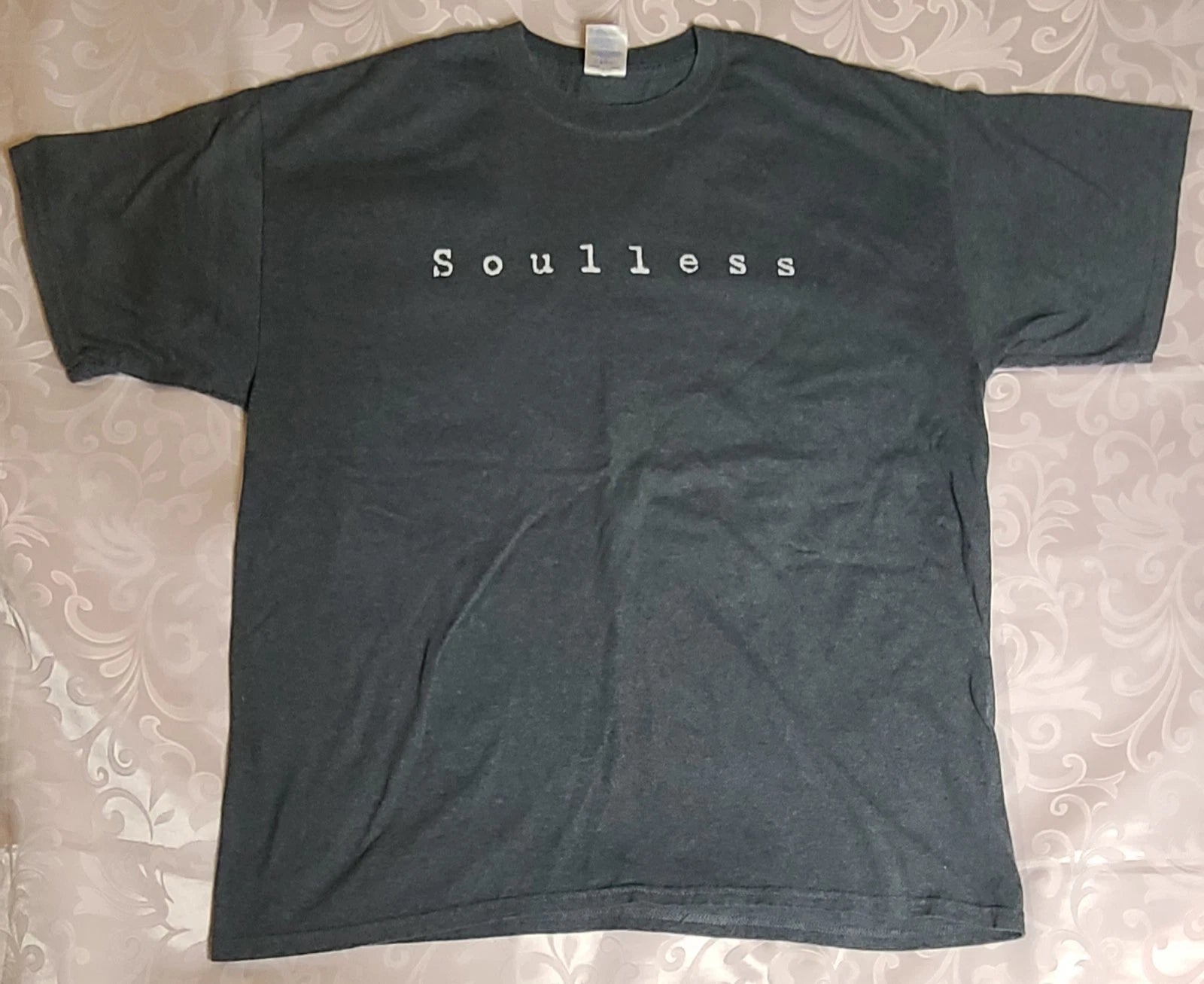 Soulless Edgy Grunge Minimalst Graphic Tshirt Gray Short Sleeve Mens XL