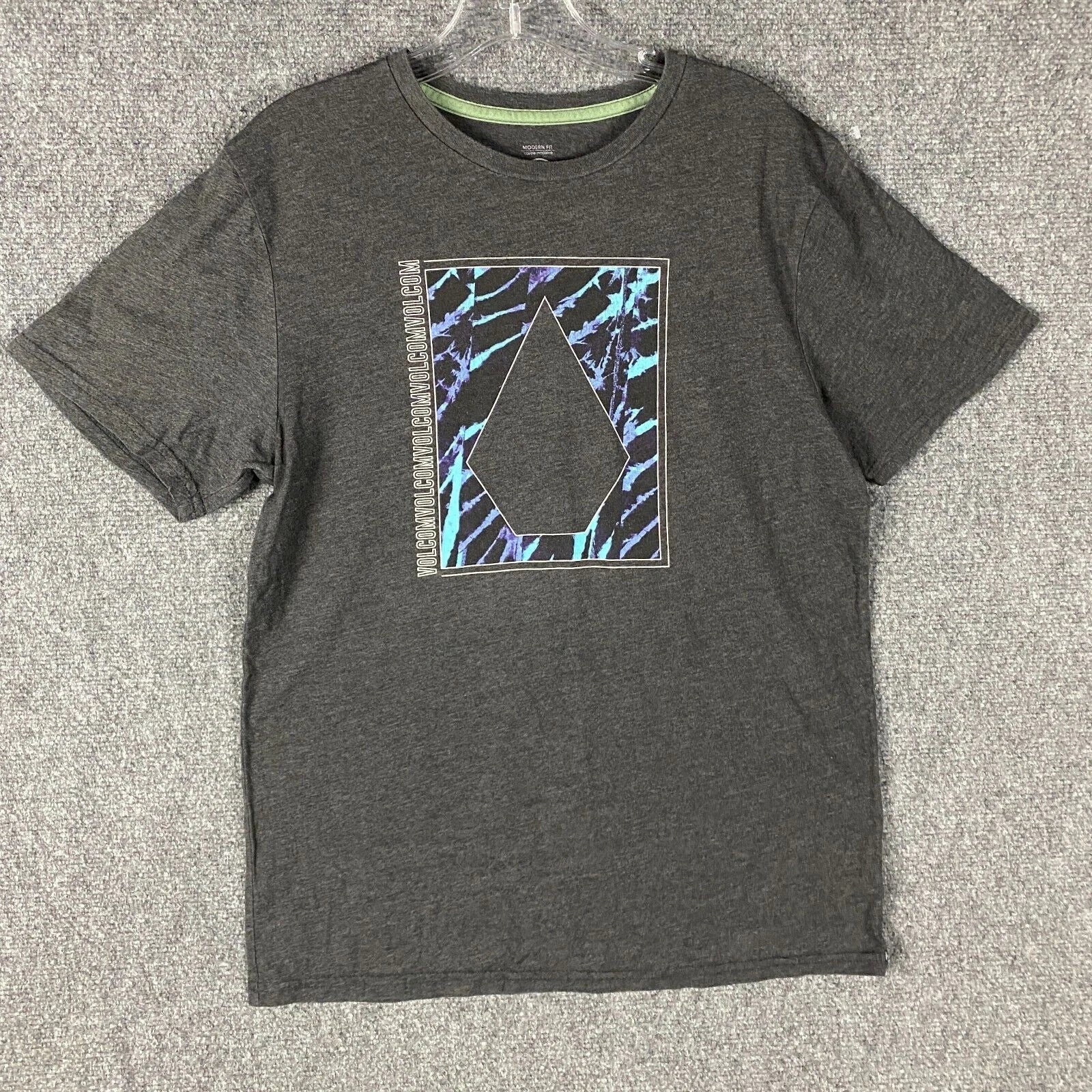 Volcom T-Shirt Men's Medium Modern Fit Adults Short Sleeve Cotton Blend Gray M