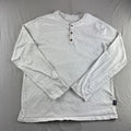 Patagonia Henley Mens M Gray Long Sleeve Organic Pilot Cotton Shirt READ