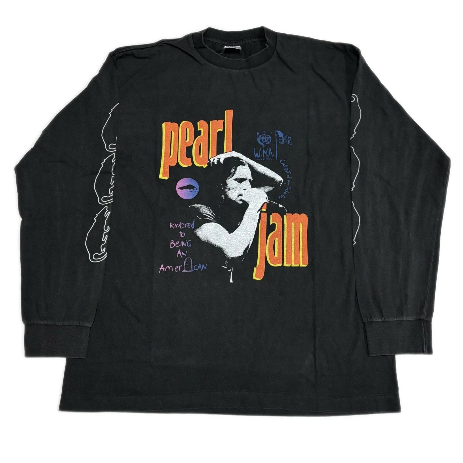 1990’s Pearl Jam Bite This Vintage Long Sleeve 90s Band Tour XL T-Shirt REPRINT