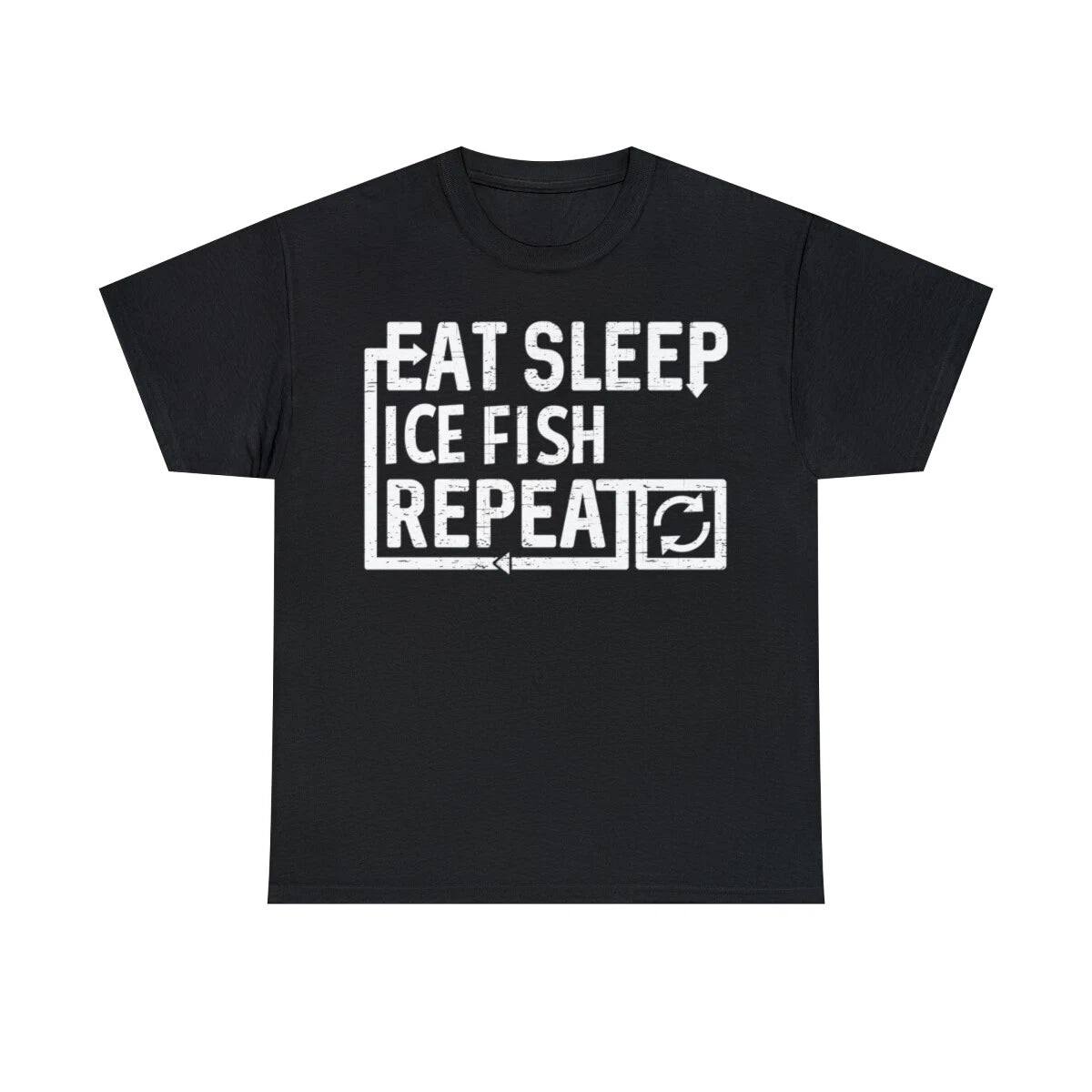 Eat Sleep Ice Fish Graphic T-Shirt, Sizes S-5XL