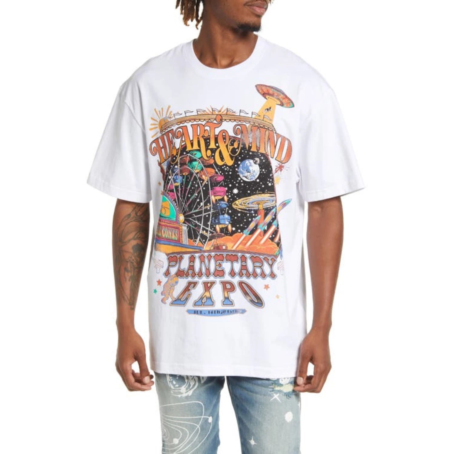 Billionaire Boys Club BB Expo T-Shirt Men White Cotton Graphic Oversized FROG434