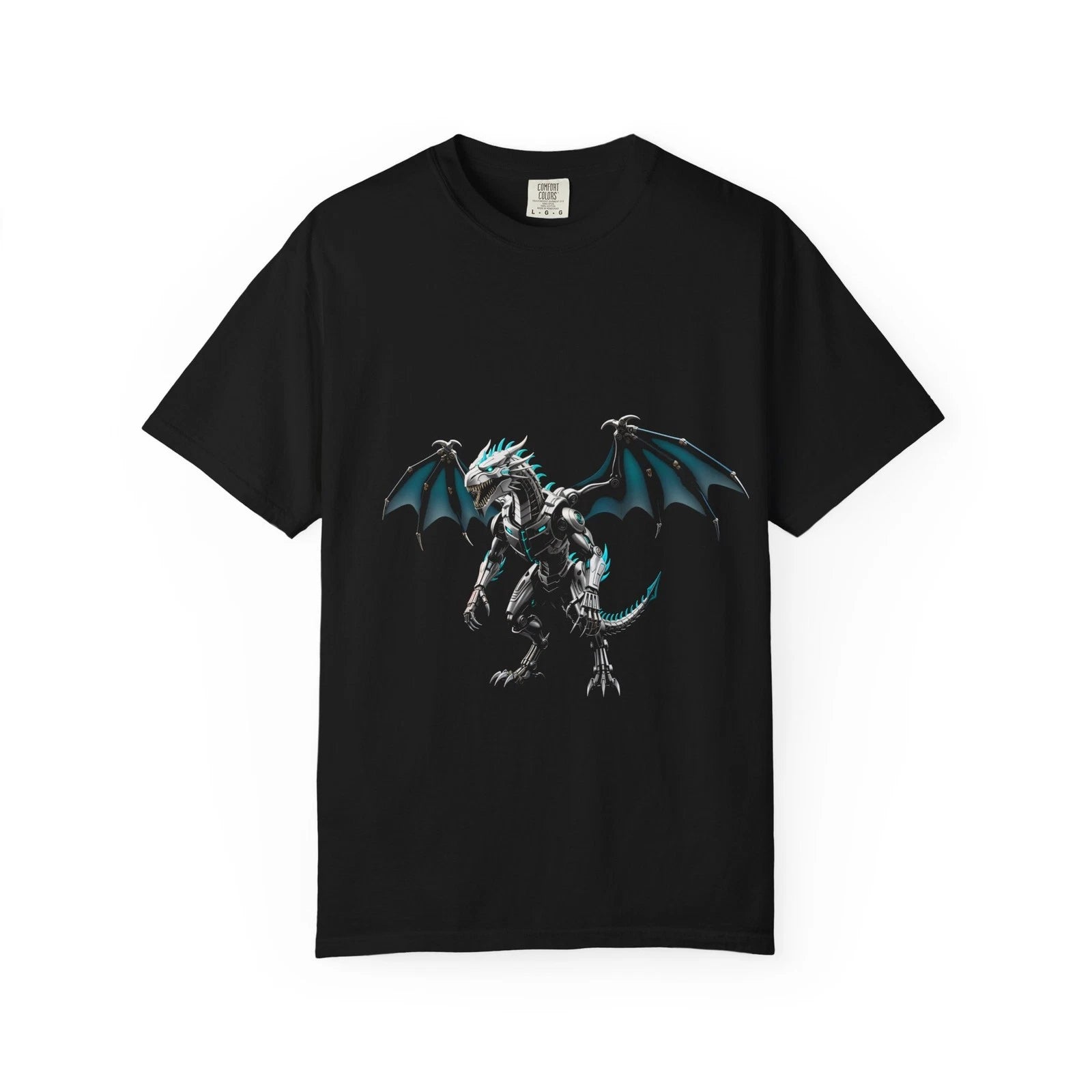 Minimalist Mecha Dragon T-Shirt Futuristic Robot Art Sci-Fi Cyberpunk Tee