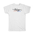 Gift T-Shirt : Malaysia Flag Colors Malaysian Travel Expat Country Minimalist