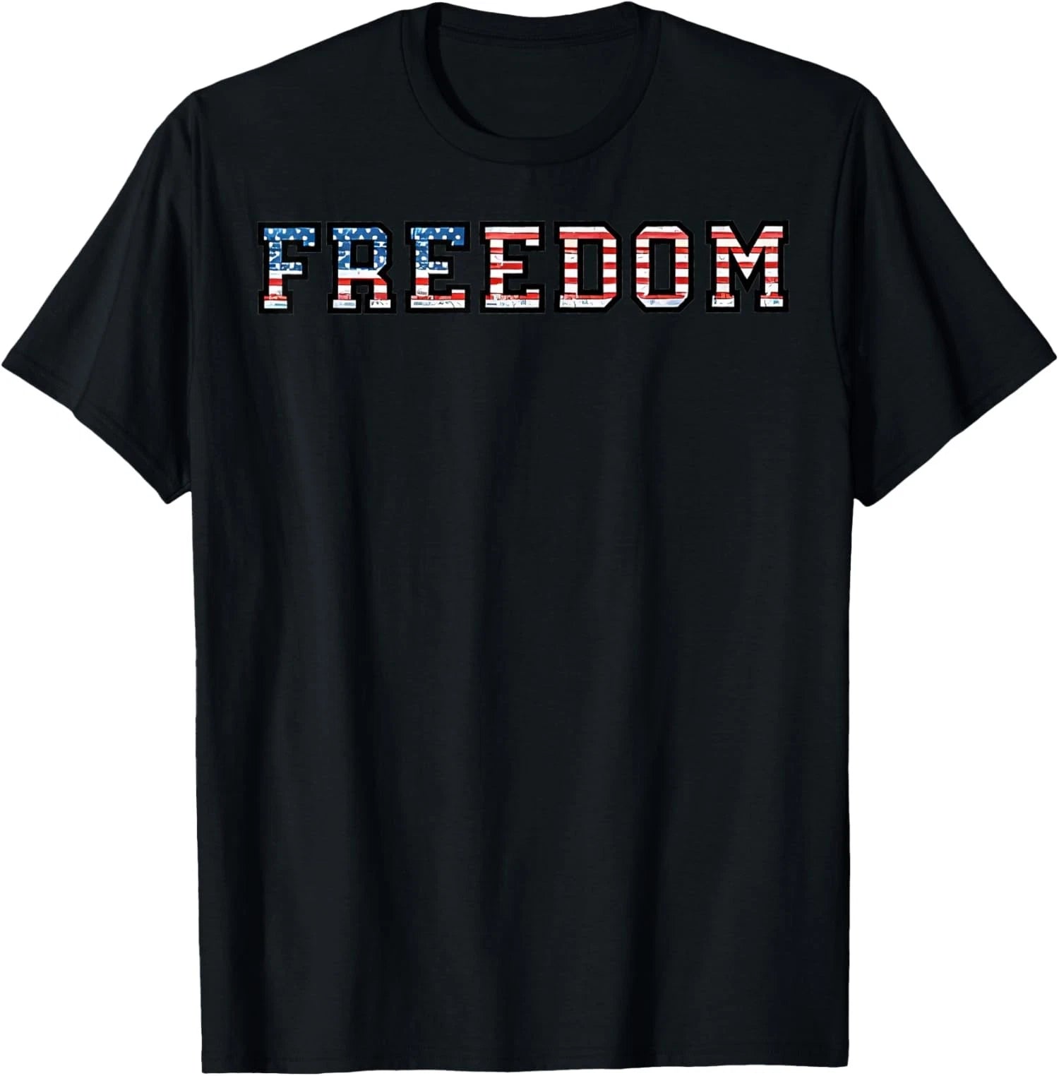 Freedom Black Text Minimalist Design,Bold Graphic Unisex T-Shirt