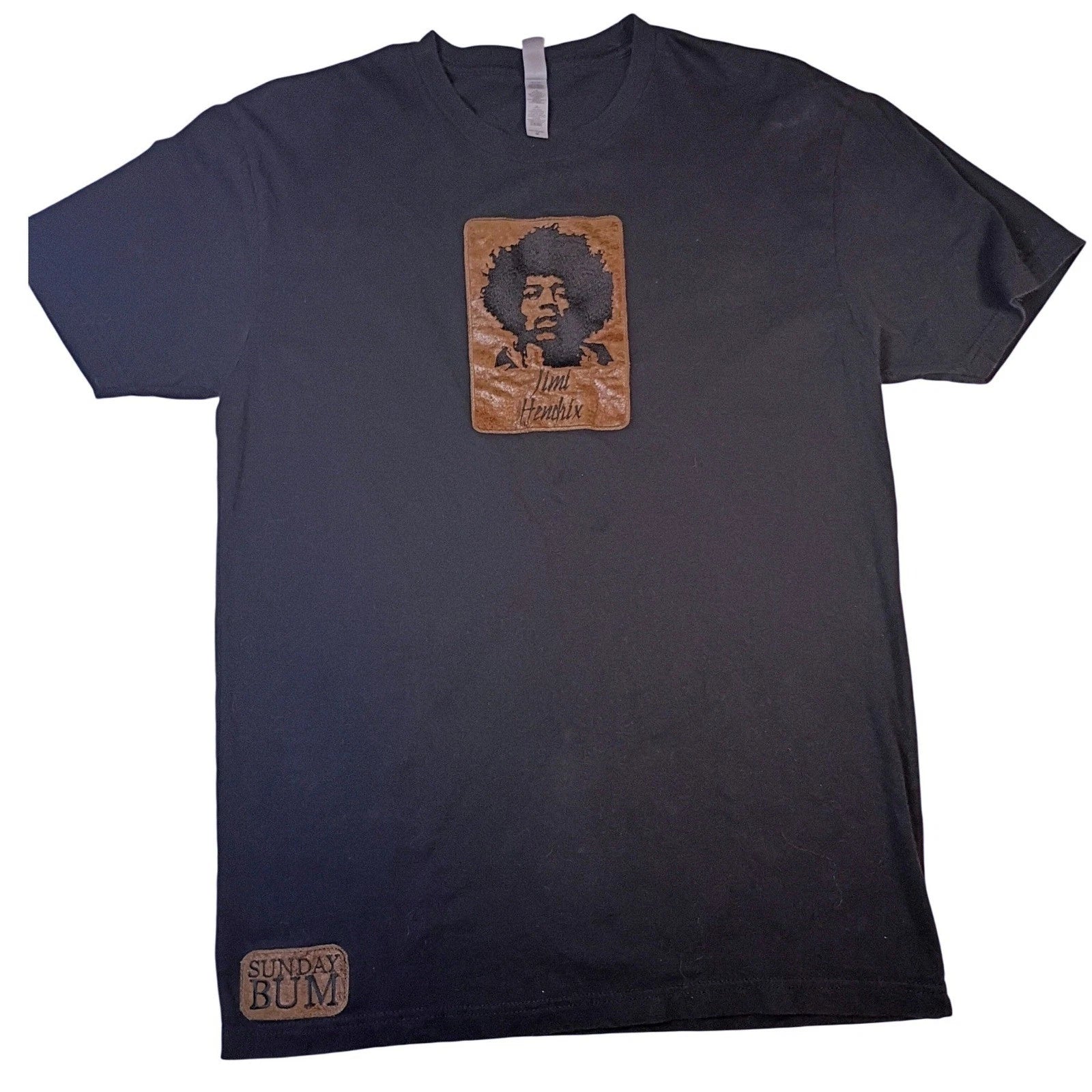 Sunday Bum Jimi Hendrix Graphic T-Shirt Mens Medium Black Patch Next Level NL