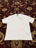 Prada Designer White Cotton Badge Logo Short Sleeve Crew Neck T-Shirt Size XL