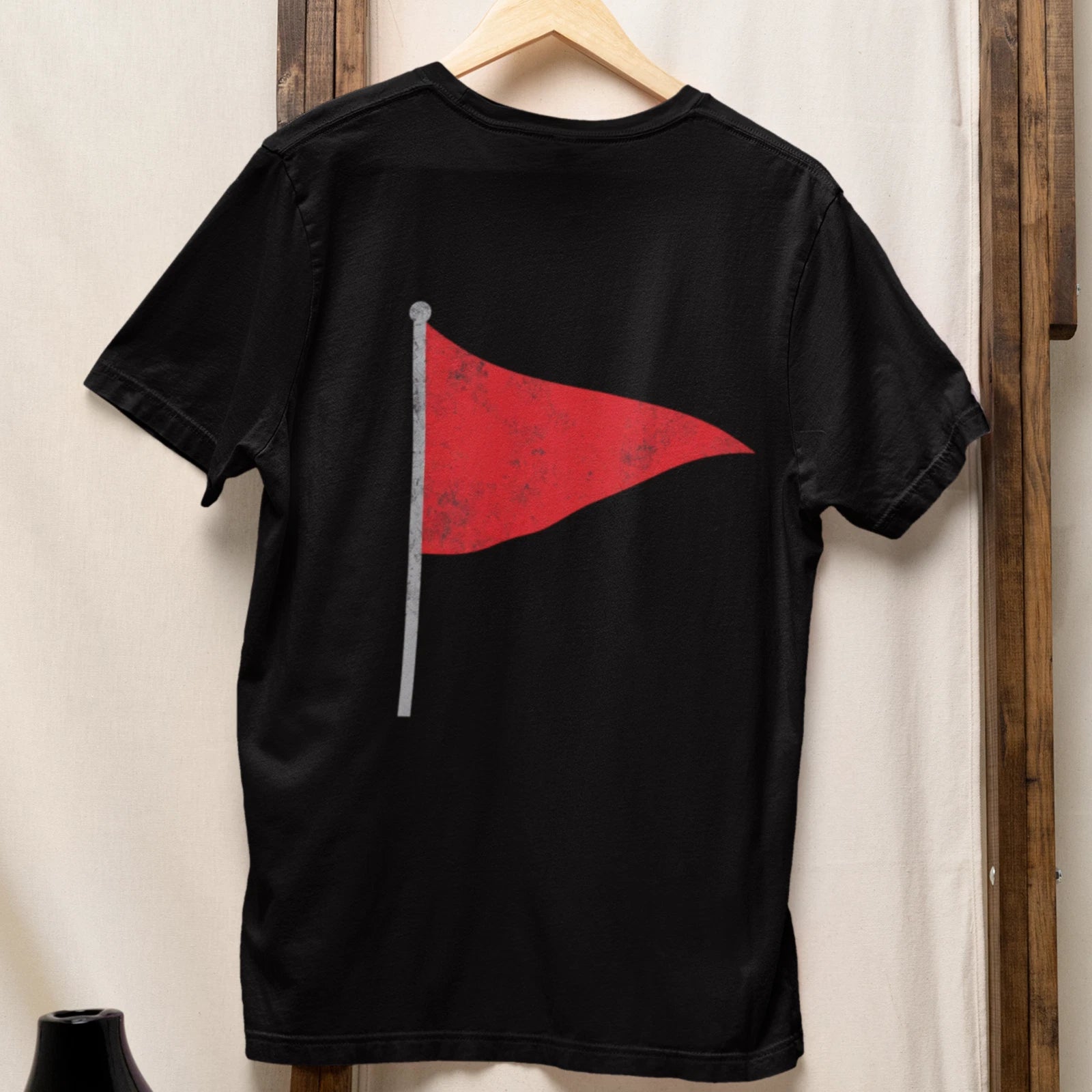Funny Red Flag Golf T Shirt Mens Womens Minimalist Red Pennant Flag Tee Sarcasti