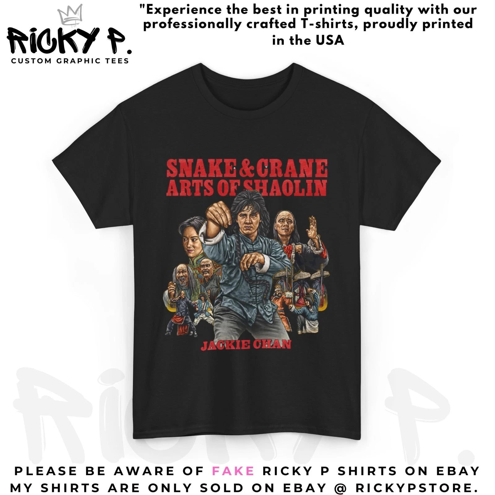 Jackie Chan Snake & Crane Arts Of Shaolin HK Movie T Shirt Unisex Heavy Cotton