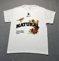 PacSun Natural T-Shirt Men’s Large White Cotton Graphic Bird Flowers