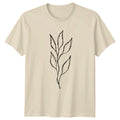 Hand Drawn Botanical Leaf Branch T-Shirt Minimalist Art Nature Gift