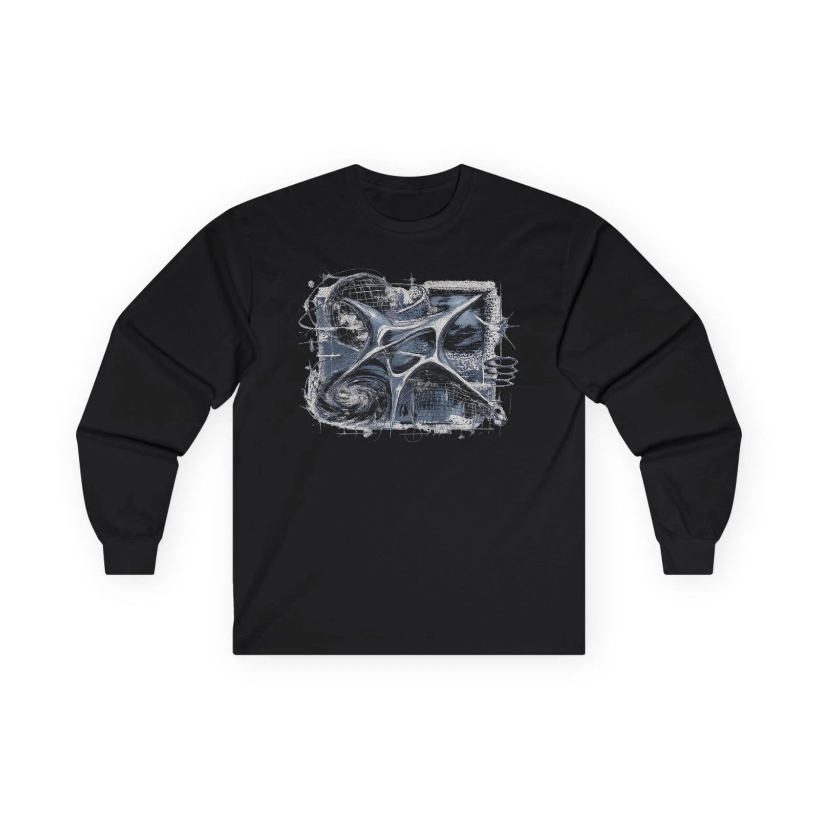 Cyber Y2K Long Sleeve Shirt Abstract Grunge Techwear Futuristic Graphic Tee