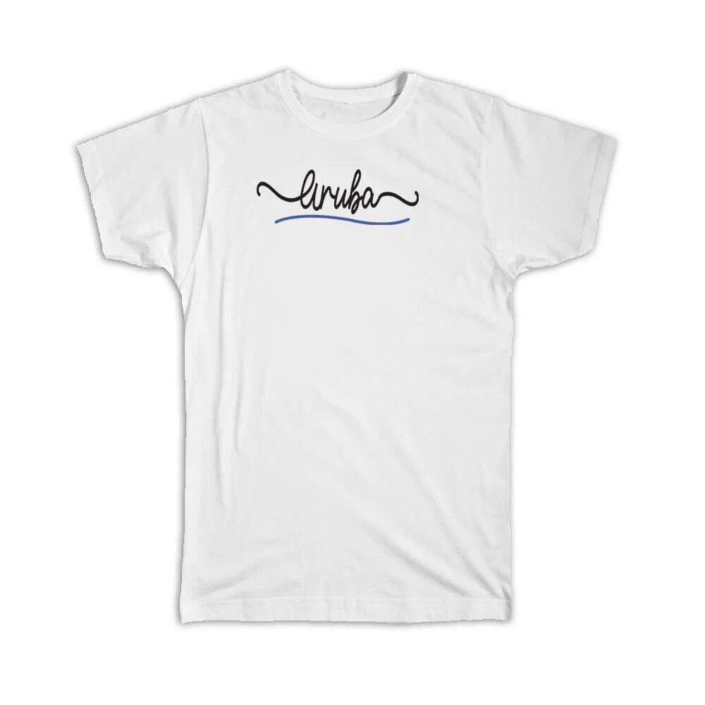 Gift T-Shirt : Aruba Flag Colors Aruban Travel Expat Country Minimalist