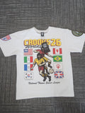 Crooks & Castles World Cup Soccer Graphic Men's Short Sleeve White T-Shirt L