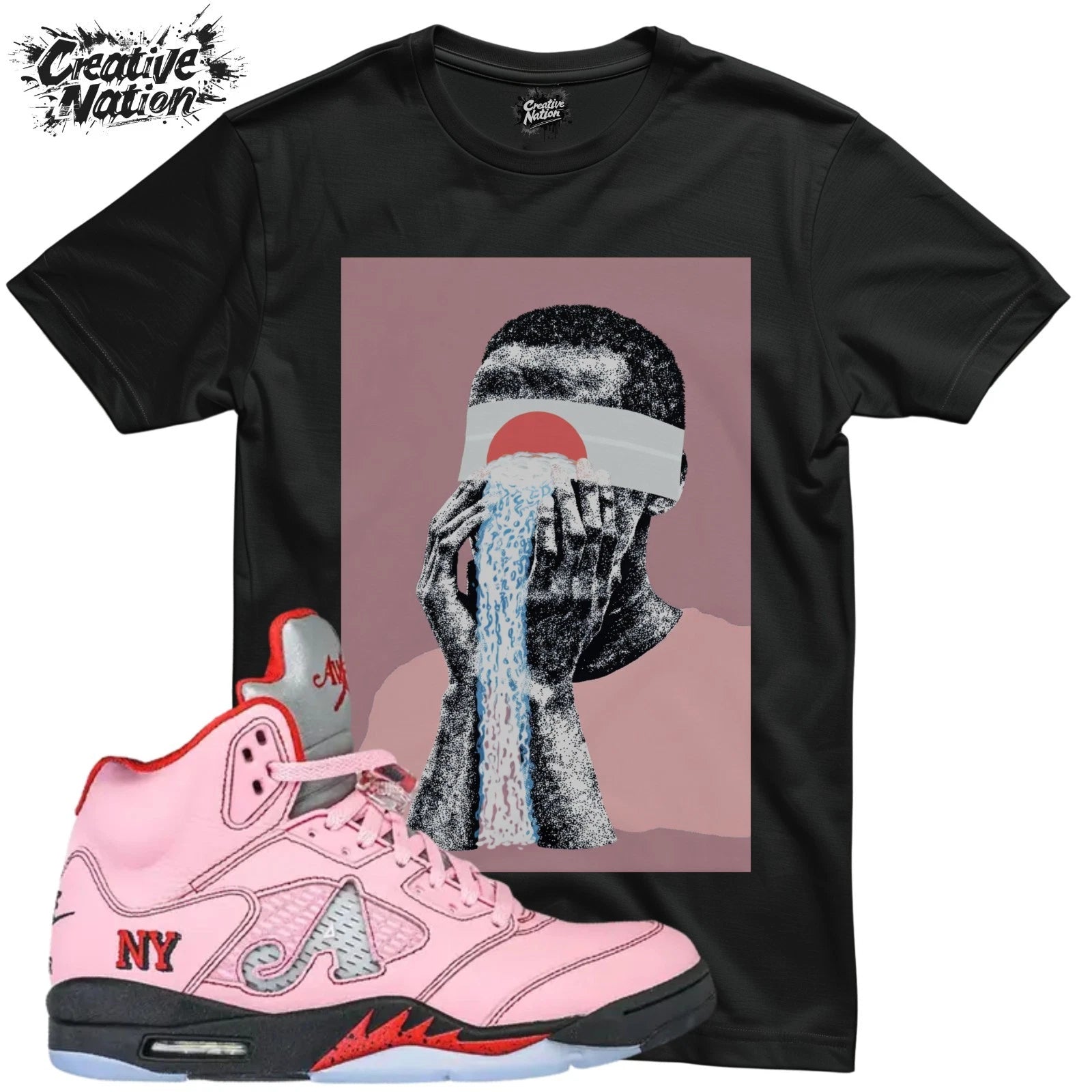Shirt To Match 5 Arctic Pink Unisex Tee Sneaker Shirt Psychedelic Shirt