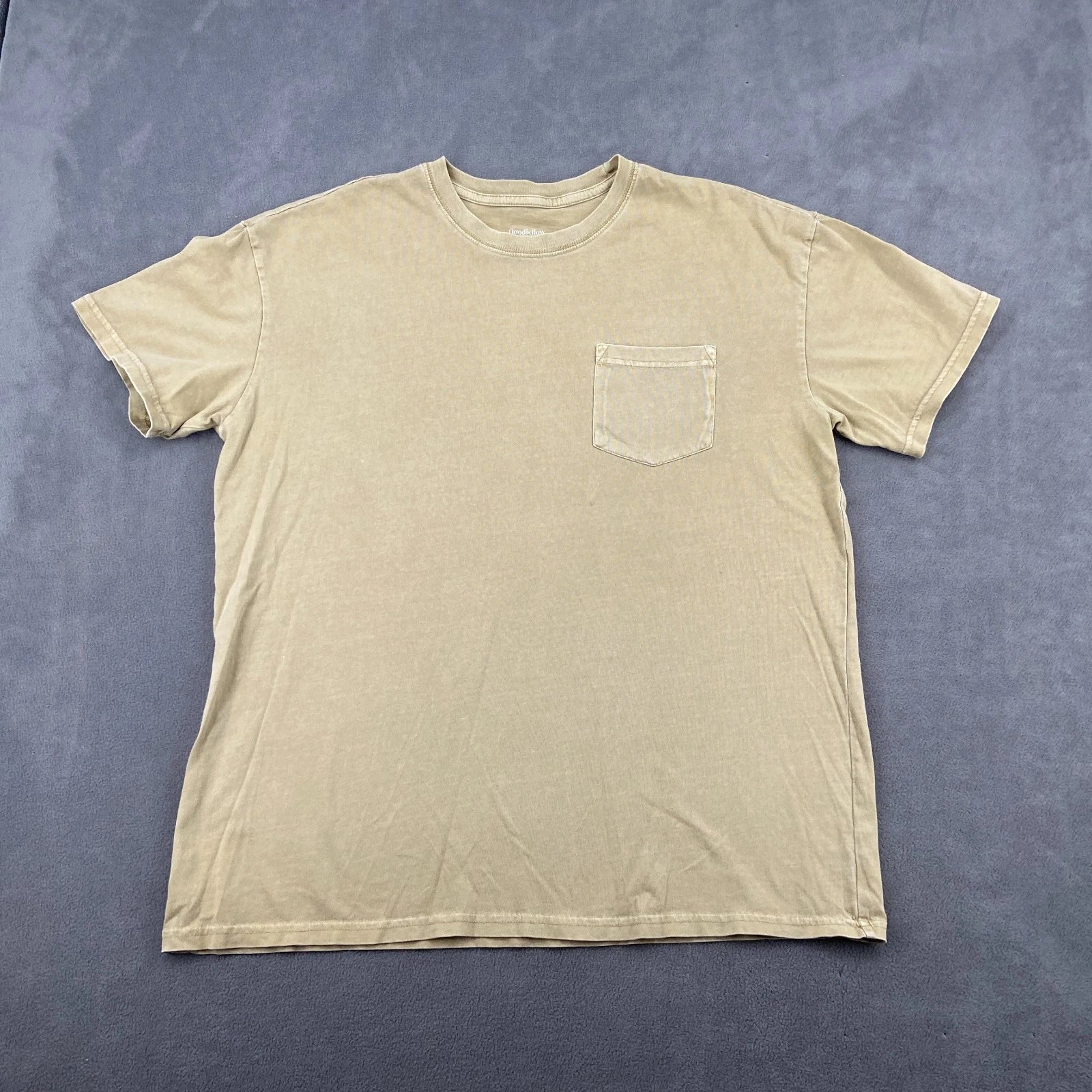 Goodfellow & Co T Shirt Mens XLT Beige Casual Crew Neck Comfort Everyday Wear