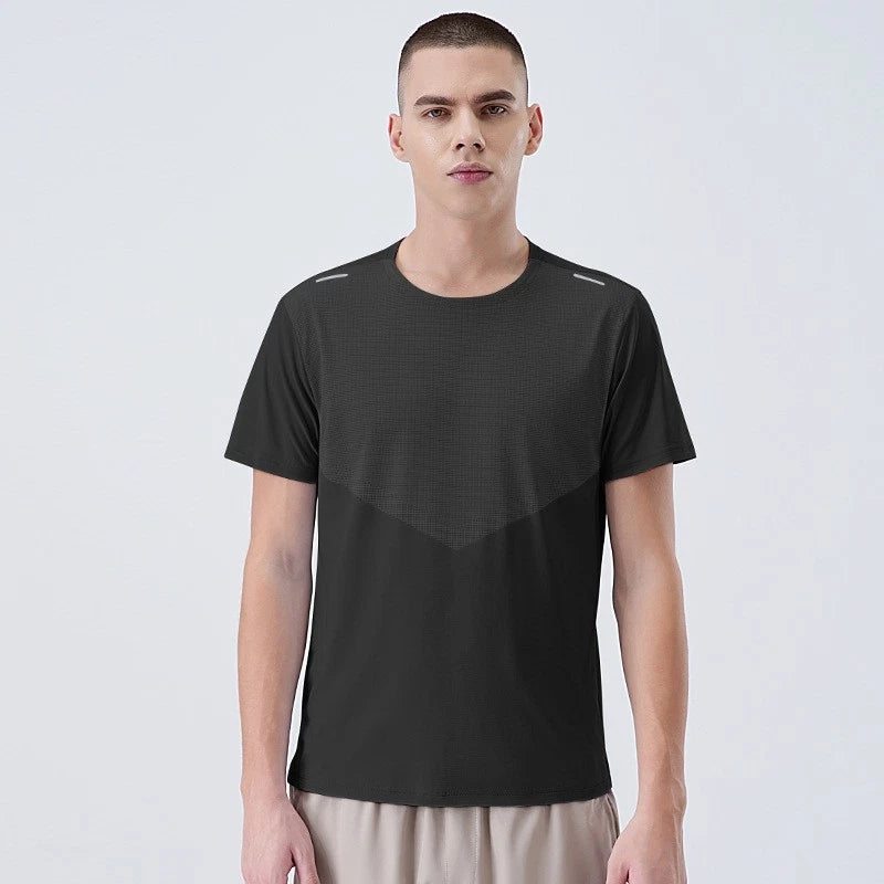 Hot New Ice Silk Casual Cooling T-Shirt for Men Fitness Running Quick Dry Shirt