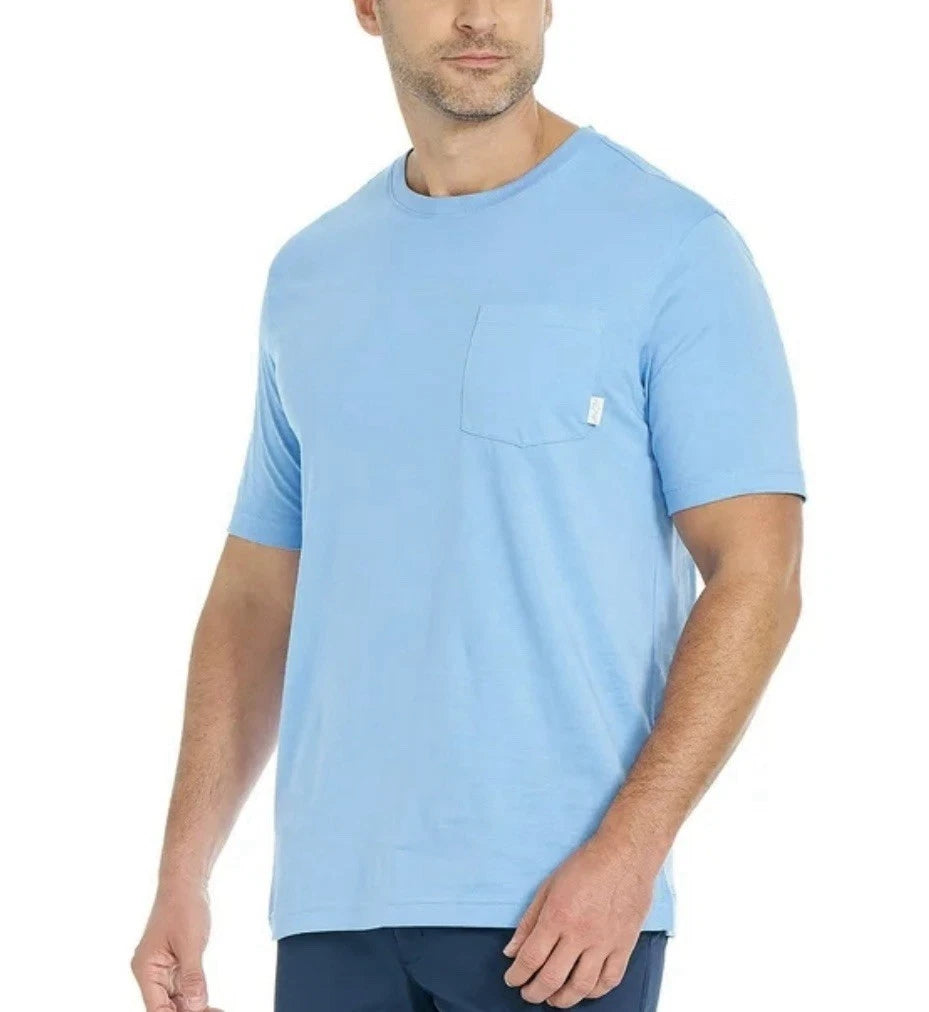 Greg Norman Pocket Tee Shirt Short Sleeve Sz Small Lt Blue NEW
