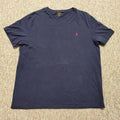 Polo Ralph Lauren Shirt Mens XL Blue Classic V Neck Short Sleeve Casual Pony Tee