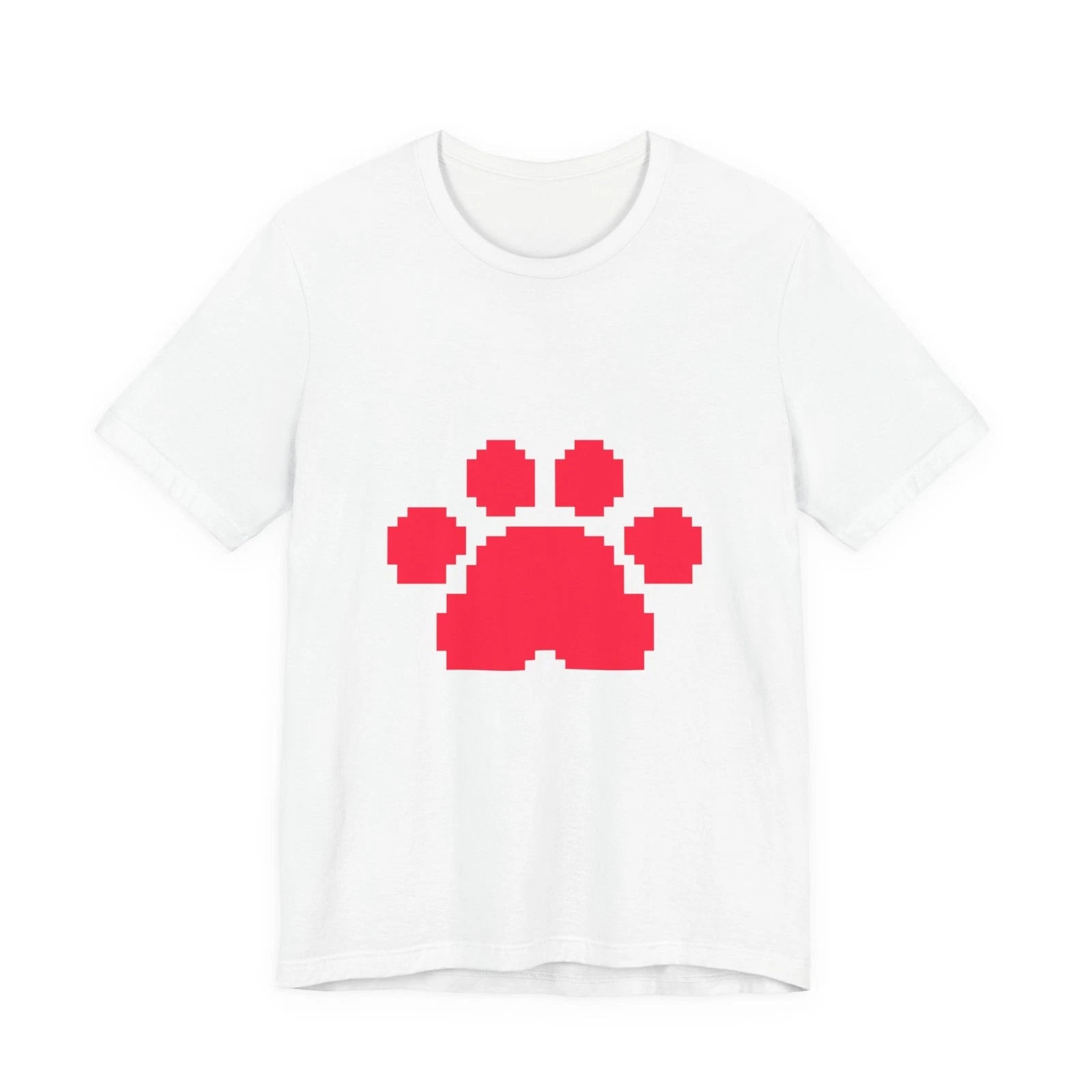 Unisex Jersey Short Sleeve Tee Cute Retro 8-Bit Pixel Art Furry Paw Design