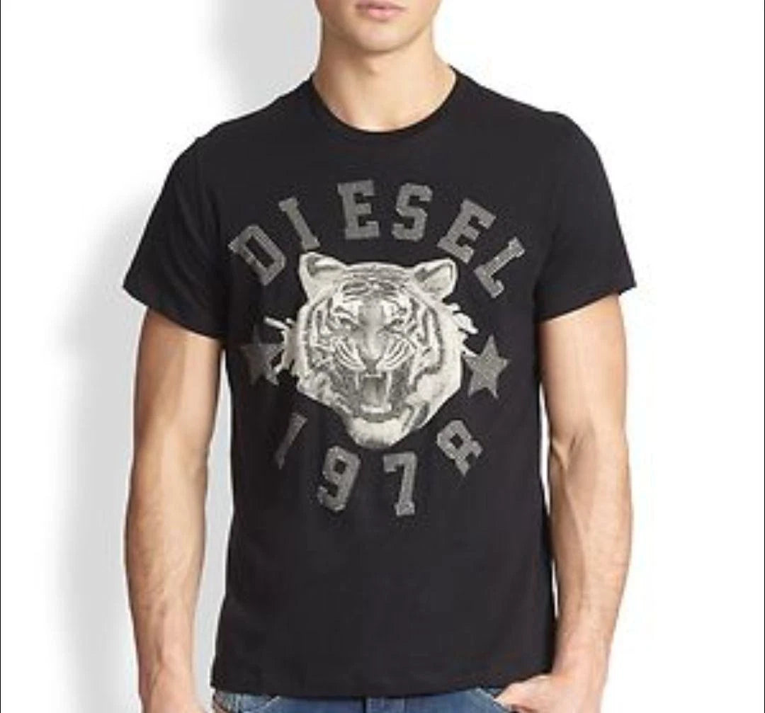 Diesel Tiger Beads T-Shirt Black M Japan