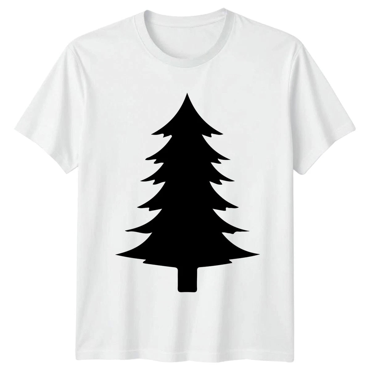 Christmas Tree Silhouette Minimalist Design T-Shirt Winter Holiday Evergreen