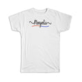 Gift T-Shirt : Mongolia Flag Colors Mongolian Travel Expat Country Minimalist